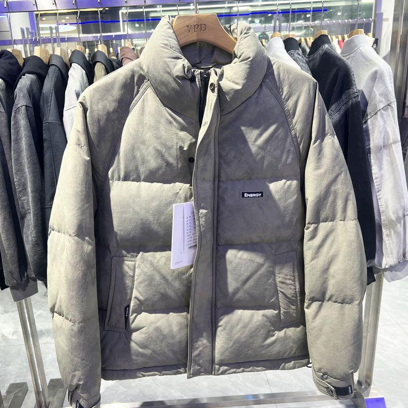 2025 New Style Stand Collar Puffer Jacket for Autumn and Winter, Unisex Thick Warm Trendy Brand Versatile Coat