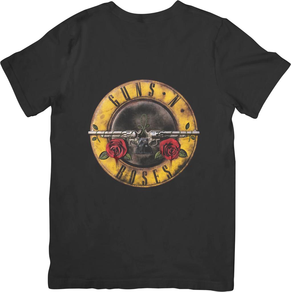 Музыка Guns n Roses Унисекс Футболка из качественного хлопка Черная