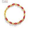 Gold Plated 24k Bracelet Ruby Bracelet for Women Wedding Christmas Birthday Gift