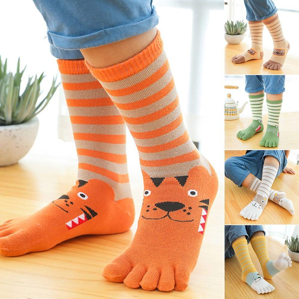 Sweat-absorbing Five-finger Socks Children's Cotton Socks Comfortable Long Tube Socks