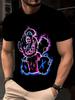 Unisexs Quick Dry T Shirt Horror Bear Print Short Sleeve Crew Neck Sport Tee Breathable Moisture Wicking Streetwear Top