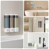 500ml Dark Gray ABS 2-Chamber Wall-Mounted Refillable Shampoo & Conditioner Soap Dispenser for Bathroom & Hotel Use No Drill