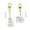Acrylic Cats Hair Keepsakes Box 3D Design Clear Pet Memorial Display Case Keychain Pendant For Home Backpacks Decors