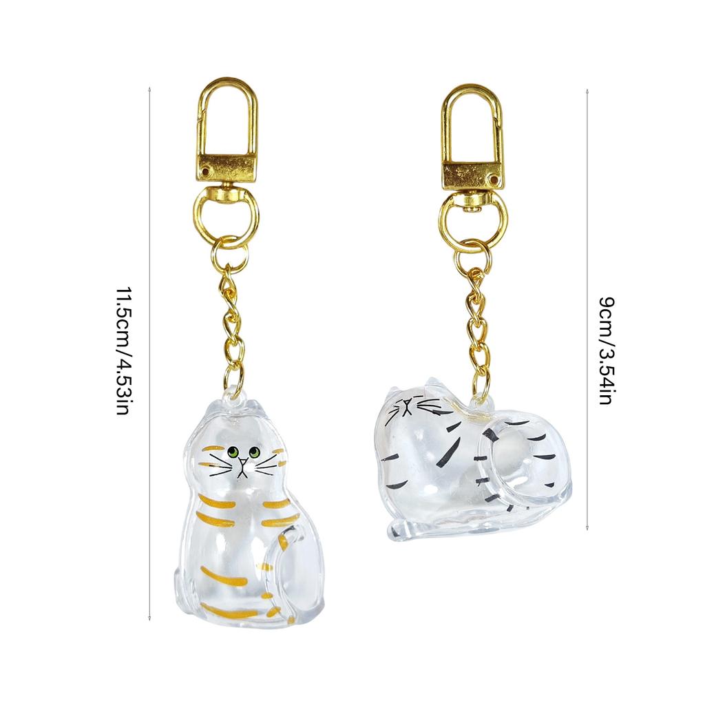 Acrylic Cats Hair Keepsakes Box 3D Design Clear Pet Memorial Display Case Keychain Pendant For Home Backpacks Decors