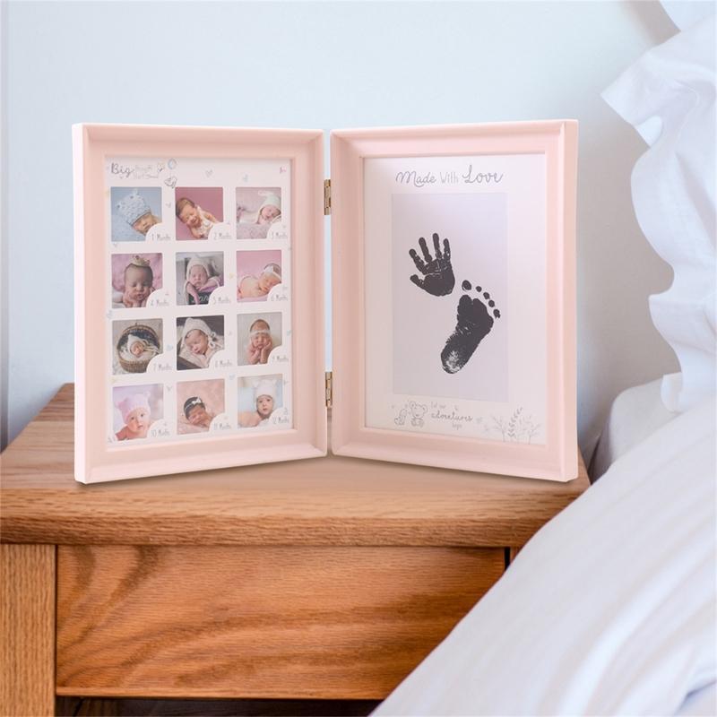 Foldable Picture Frame for Newborn Photo Frame Nursery Table Display Footprint Handprint Keepsake Frame House Decoration
