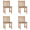 Day and Night - Day and Night Garden Chairs 4 Units Solid Teak Wood with Cushions
