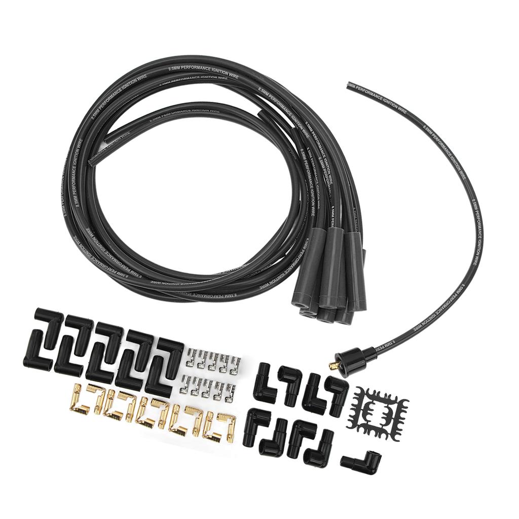 8,5 мм 180 градусов Комплект проводов зажигания свечей зажигания Провода свечей зажигания с пылезащитным колпачком Замена для Chevy 8 цилиндров