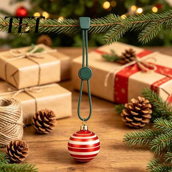 Decorative Garland Hangers 12 Pcs Christmas Hanger Ribbons, Silicone Ornament And Strings for Flexible Hooks Tree, Adjustable Sliding Holiday