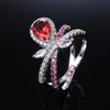 BELLA BOX Oval Shaped Red Cubic Zirconia Women Rings Luxury Ladies Jewelry For Party Best Mother's Gift Brilliant CZ Rings