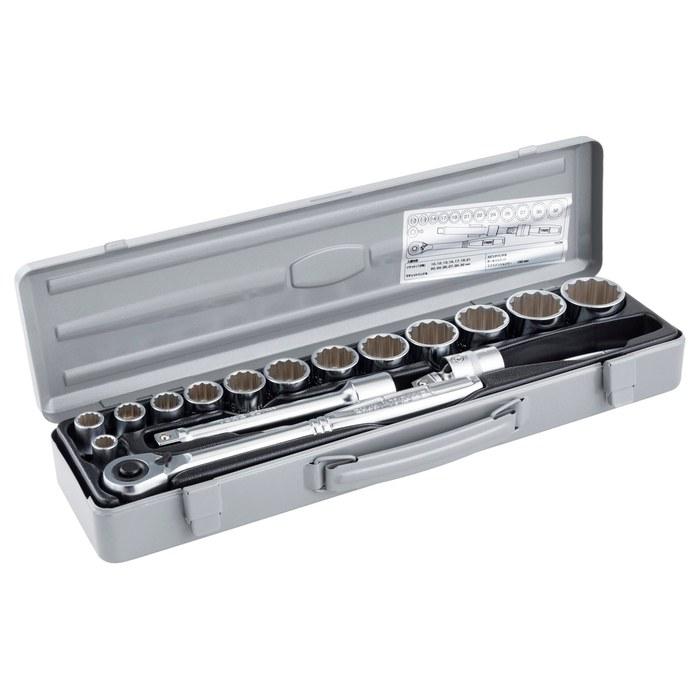 [Tone] Socket Wrench Set 760M (17-Piece, 1/2 inch Drive) Silver