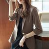 Весенне-летний блейзер Feminino с рукавами три четверти с зубчатыми карманами офисное женское пальто