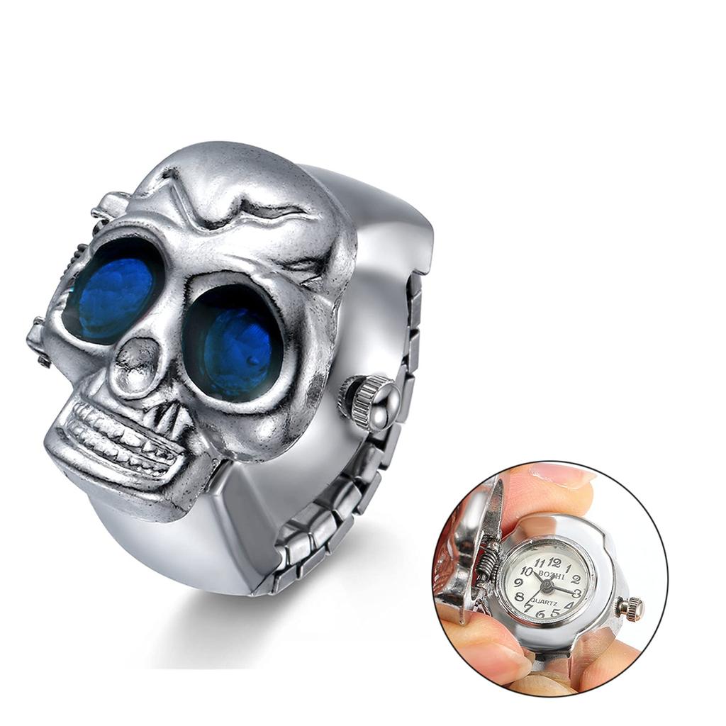 JEWELRYWE Ring Watch Simple Large Number Dial Watch Popular Waterproof Analog Quartz Business