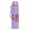 1PC Rainbow Rage Letter Text 750ml Color Plastic Sports Water Bottle Leakproof Flip Straw Lid Suitable for Sports Office Home Use
