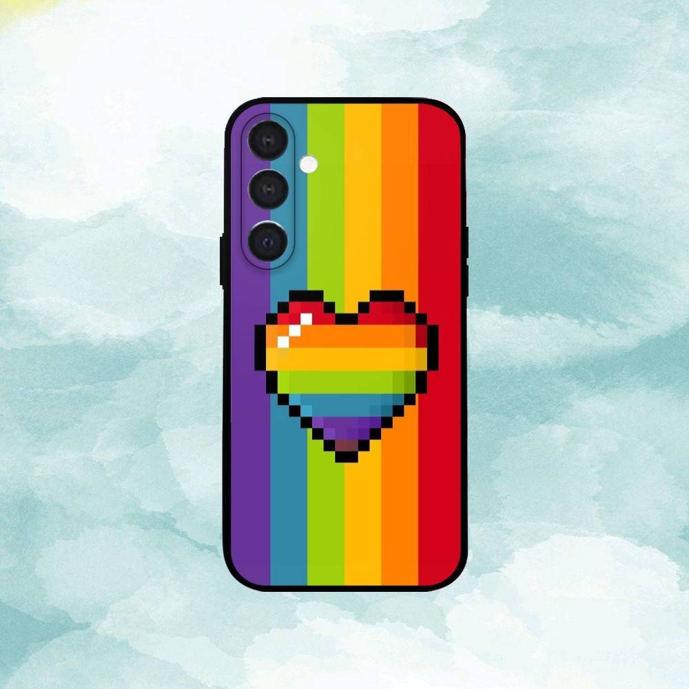 Love Is Love LGBT Rainbow Phone Case For Samsung A73,72,71,53,52,51,22,91,80, Soft Black Cover