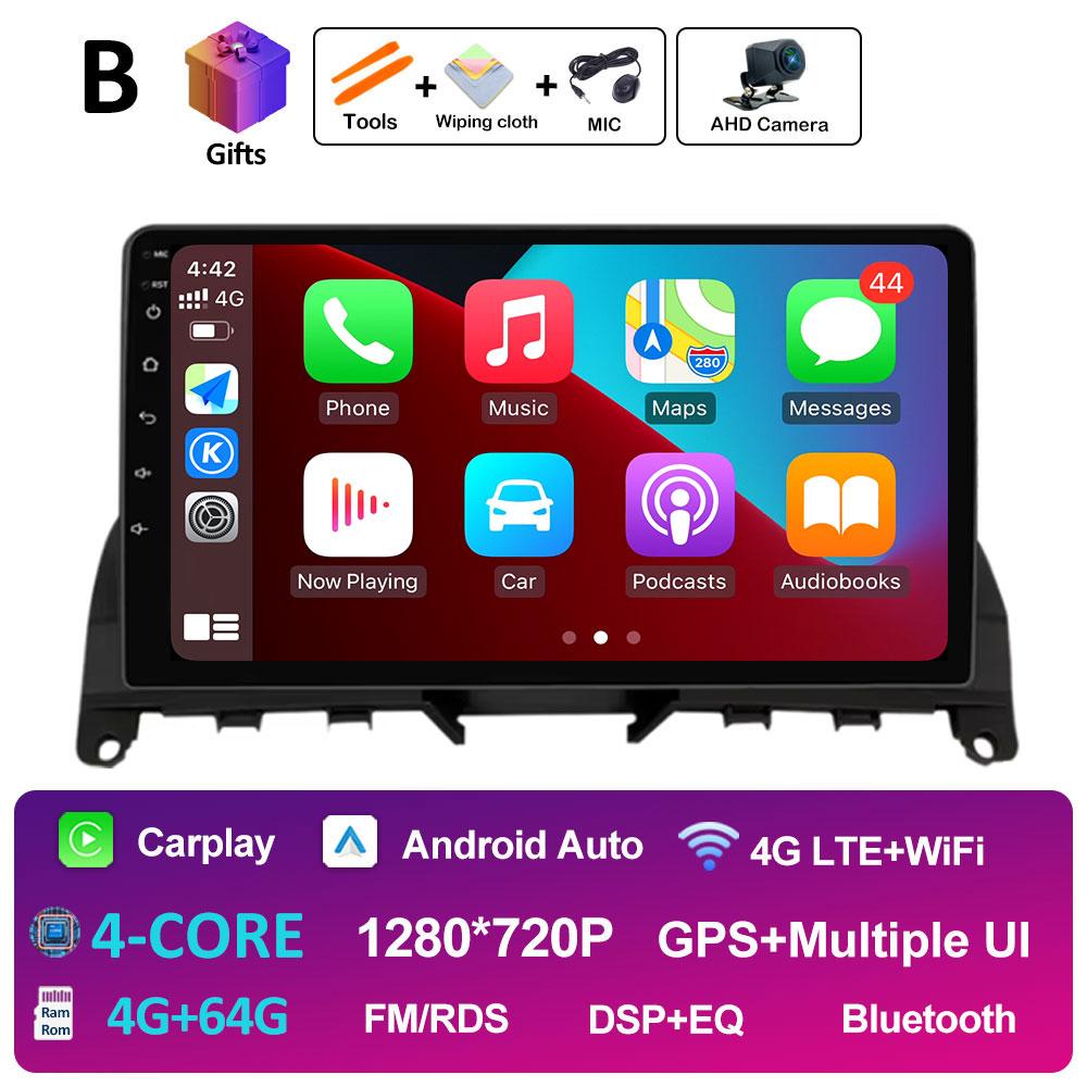 Для Mercedes Benz C Class3 W204 S204 2006 2007 2008 2009 2010 2011 Android 14 Intelligenr System Bluetooth Вентилятор охлаждения GPS Navi