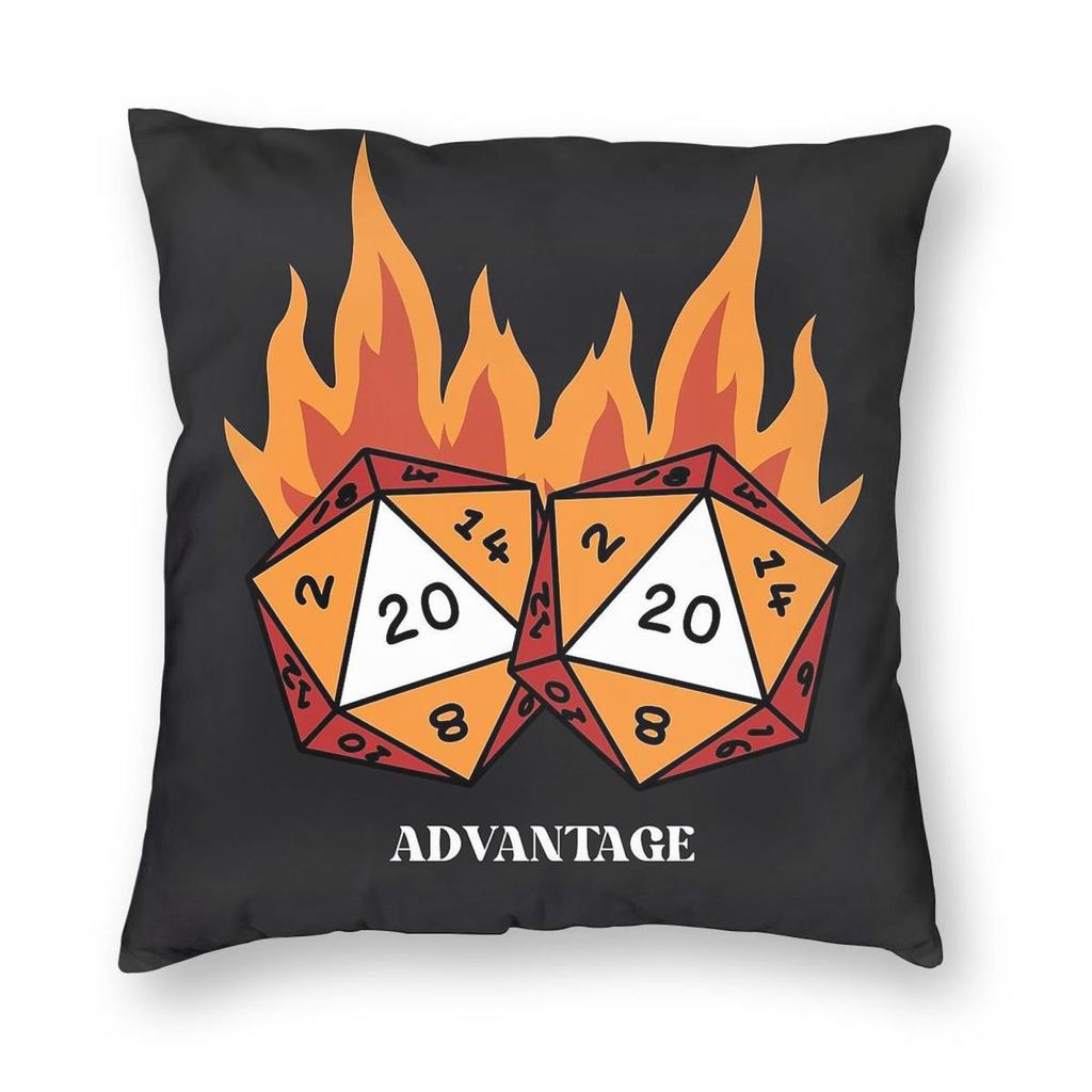 Roll D With Advantage Dice Pillowcase Polyester Linen Velvet Creative Zip Decorative Throw Pillow Case Home Cushion Cover