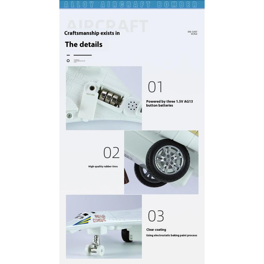 Модель стратегического бомбардировщика-ракетоносца большой дальности Ту-160 в масштабе 1/200 с подставкой для демонстрации, коллекционные украшения, подарок для военного фаната, игрушки на Хэллоуин