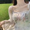 2024 French Tea Break Floral Chiffon Dress: Elegant Spring Style for Women