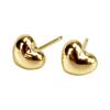 K18 Yellow Gold Heart Earrings 4mm 1 Pair for Both Ears Made In Japan Nickel Free Yokomountain Locking (Double Back)