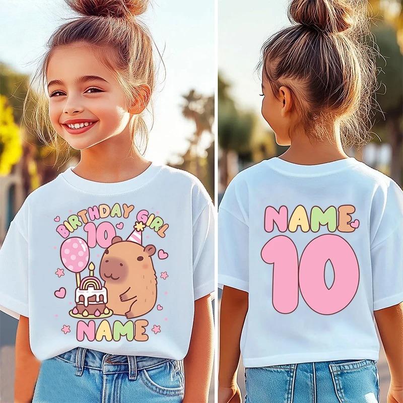Cute Dolphin Birthday Digital Cartoon Printed Summer Casual Comfortable Cotton Short sleeved Tshirt