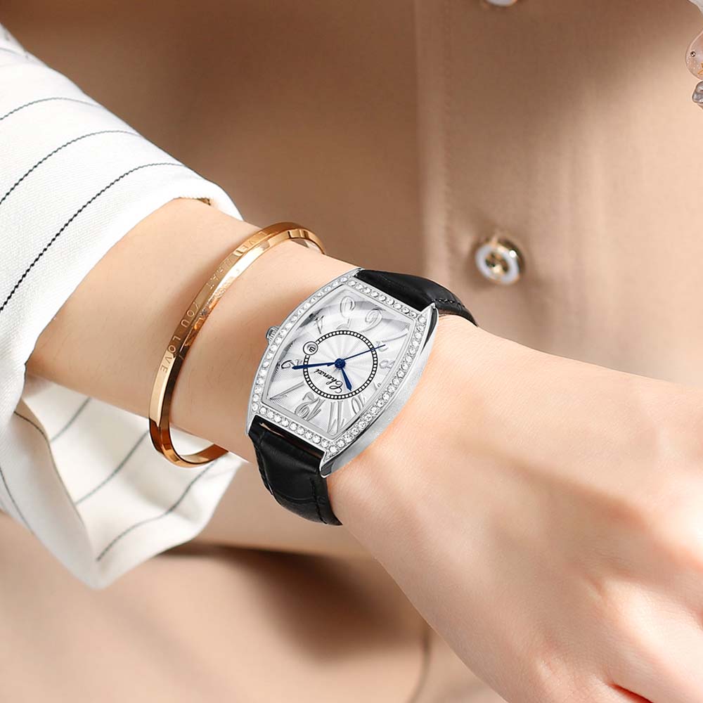 CHENXI Women's Fashion Quartz Watch - Diamond-Studded Tonneau Dress Wristwatch for Ladies | Elegant Gift Clock | Relgio Feminin