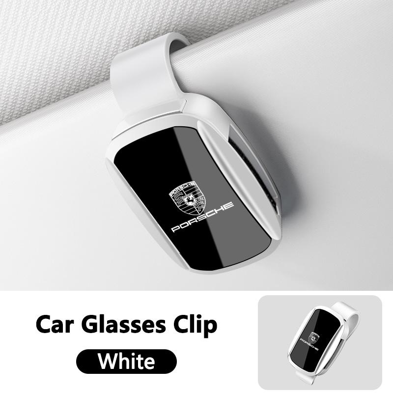 Высококачественный зажим для очков на солнцезащитный козырек автомобиля, держатель для солнцезащитных очков для Porsche 911 718 Cayenne Cayman Panamera Macan Taycan Boxster Pajun