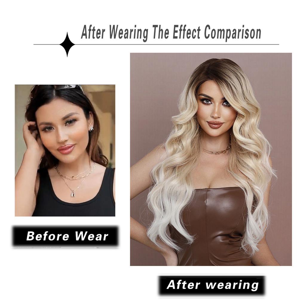 Т-образные парики на шнурке, шампанское, золото, подчеркивающие волны, боковые точки, парики на шнуровке, полный головной убор