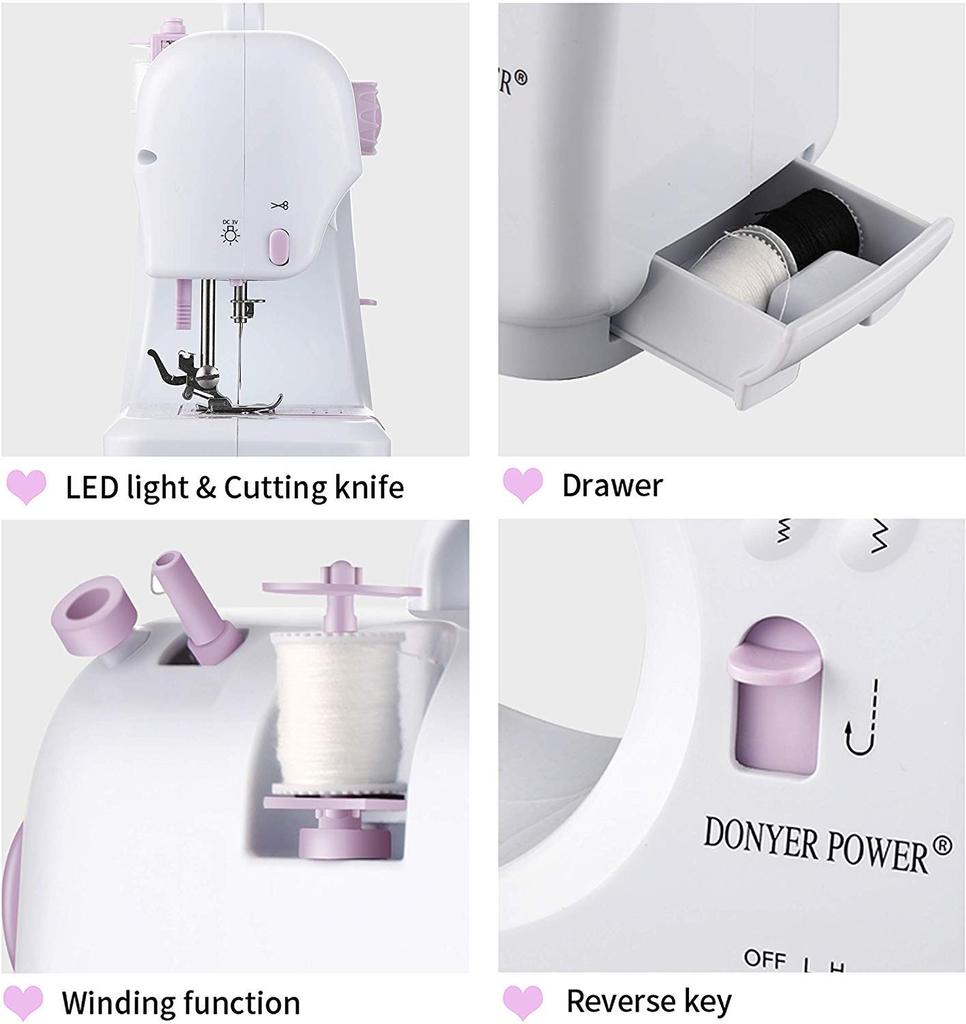 Household sewing electric sewing 12 types of small sewing LED hand lamp AC easy low adjustable reverse lifetime warranty machine, machine, stitches,