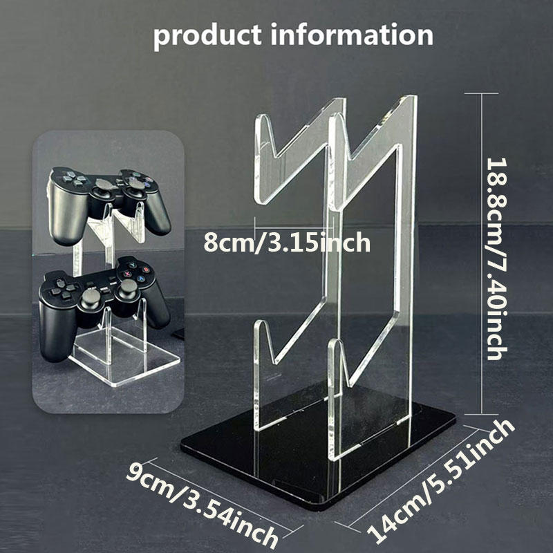Подставка для геймпадов с держателем для наушников Прозрачный 2-ярусный органайзер для игровых аксессуаров Стойка для хранения 1/2 геймпадов PS5 PS4