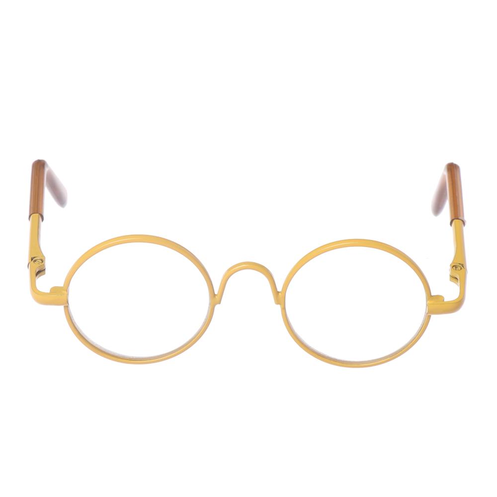Fashion Toy Suit For 12/18 Inch Doll Glasses Metal Frame Miniature Eyewear Round-Shaped Clear Lens