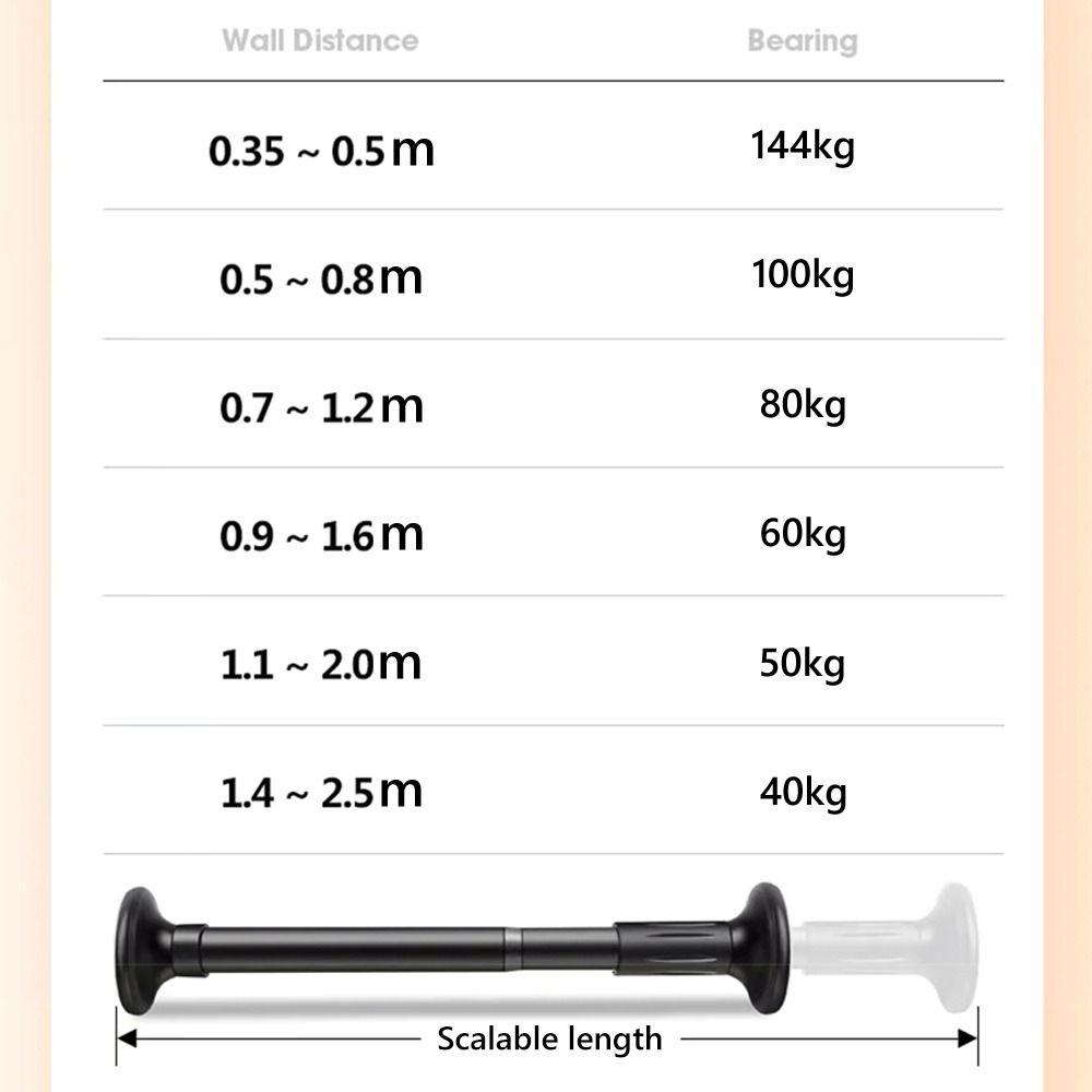 1Pcs No Punch Nail-free Telescoplc Clothing Rod  for Bedroom Curtain Wardrobe Closet