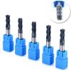 5PC 6mm Shank Tungsten Carbide 4 Flute End Mill CNC Milling Cutter HRC45 TIALN