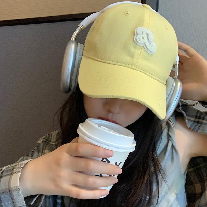 Stylish Korean Yellow Letter Embroidered Baseball Cap For Women Spring Summer 2024