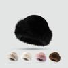 Autumn And Winter Women'S Fashion Fur Cap Fur Hat Fur Hats Mongolian Hat Brimless Plush Fluffy Skiing Riding Warm Caps