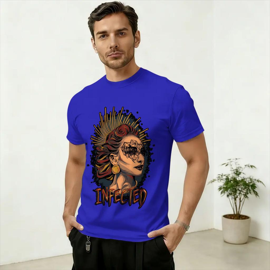 Band Infected Rain T Shirt Summer Trendy Cool TShirts Unisexs Pure Cotton ONeck Plus Size Clothing Short Sleeve Vintage Tops