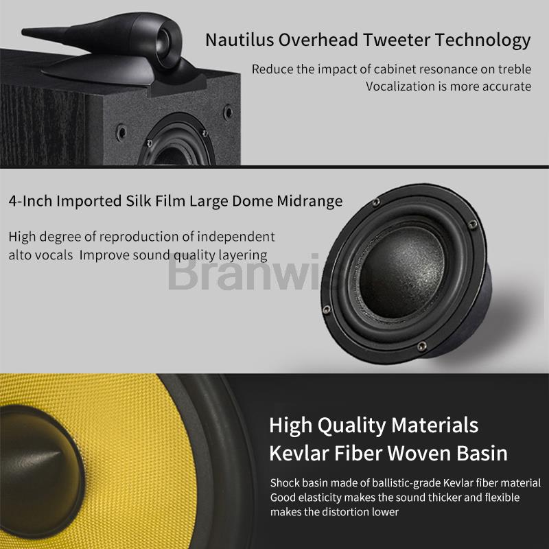 140W High-Power 6.5-inch Speaker Three-Way Bookshelf Speaker Fever 2.0 Hifi Audio Passive Home Theater Enthusiast Speaker