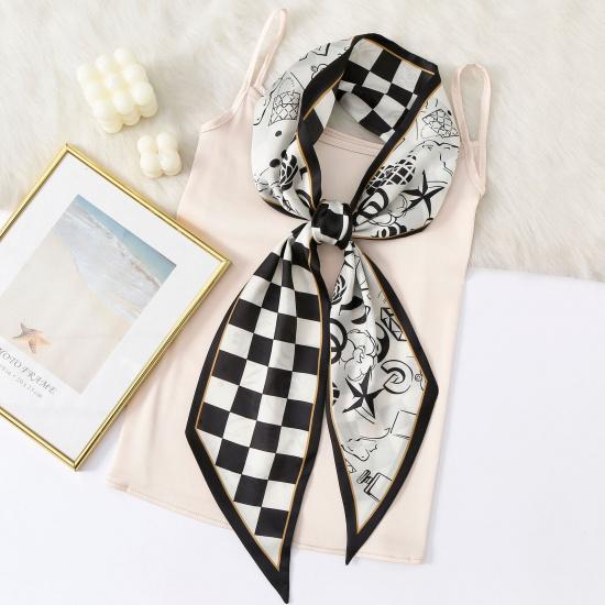 New Simulation Silk Long Scarf Fashionable Versatile Suit Double-Layer Scarf Decorative Bag Wrapped With Professional Scarf For Women