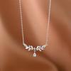 S999 Pure Silver Wheat Necklace Women's Light Luxury Cold Style Clavicle Chain Diamond-Embedded Sterling Silver Necklace