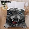 New 3D Wolf Printing Theme Blanket Housewarming Gift Decoration Summer Blanket Plush Blanket