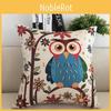Премиальные льняные и хлопковые квадратные наволочки с принтом совы для дивана и подушки-спинки для автомобиля