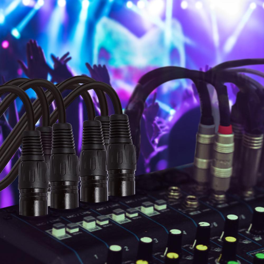Кабель XLR 1 м/3,3 фута Кабель DMX для освещения сцены 3-контактный разъем XLR «папа-мама» Черный разъем из ПВХ для перемещения