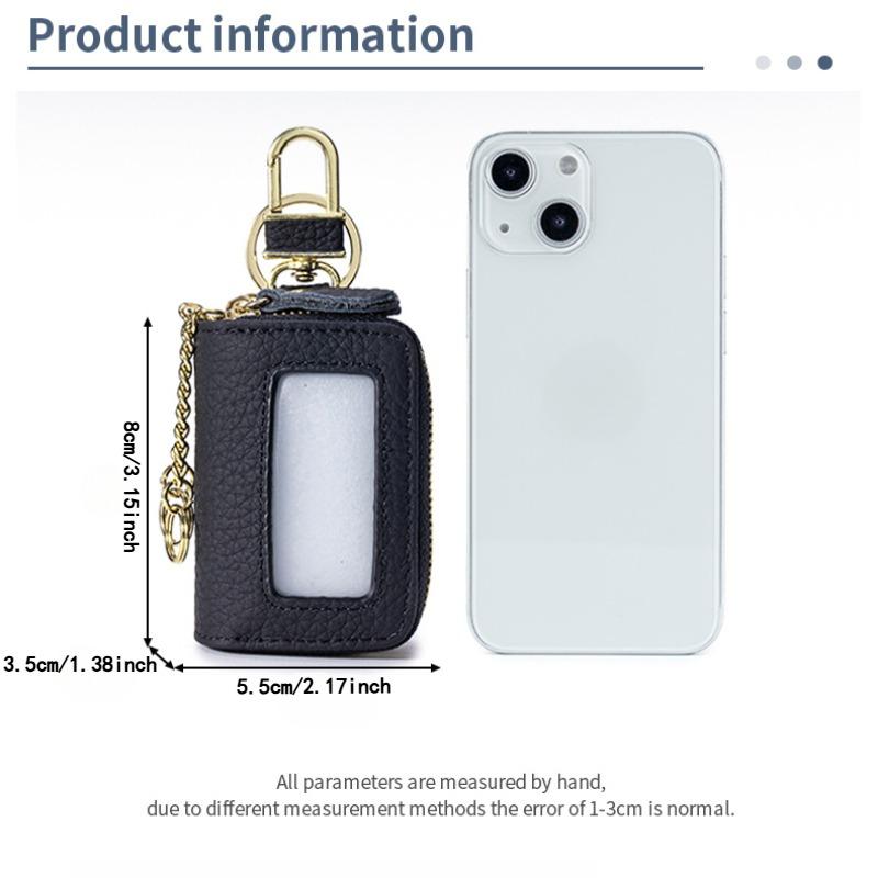 Высококачественная сумка для ключей из натуральной кожи с двойной молнией, большой вместимости, новая поясная сумка для хранения, унисекс, портативная сумка для ключей