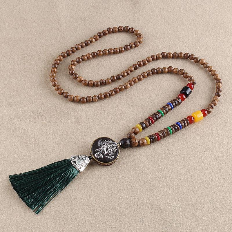 Ожерелье Непал Boho Женщины Длинный Свитер Цепи Кулон Кисточкой Винтаж Этнические Подарки