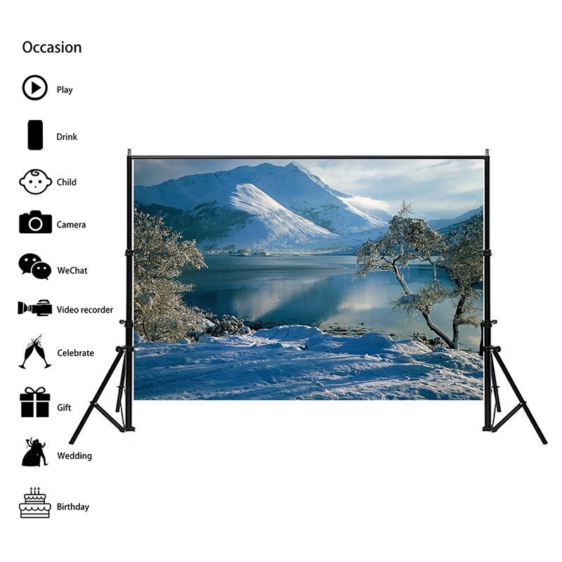 Winter Nature Landscape Photography Background Snow Mountain Forest Studio Photo Backdrops Christmas Theme Living Room Wall Hanging Tapestry Decor