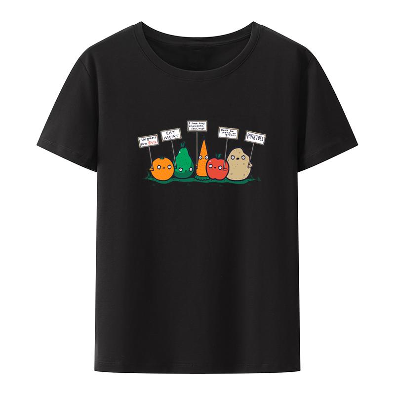 I Hate Vegans Graphic Tshirt Funny Tee Casual Shortsleev Unisexs Tops Unisex Comics Classic Retro Femininas Clothes Leisure