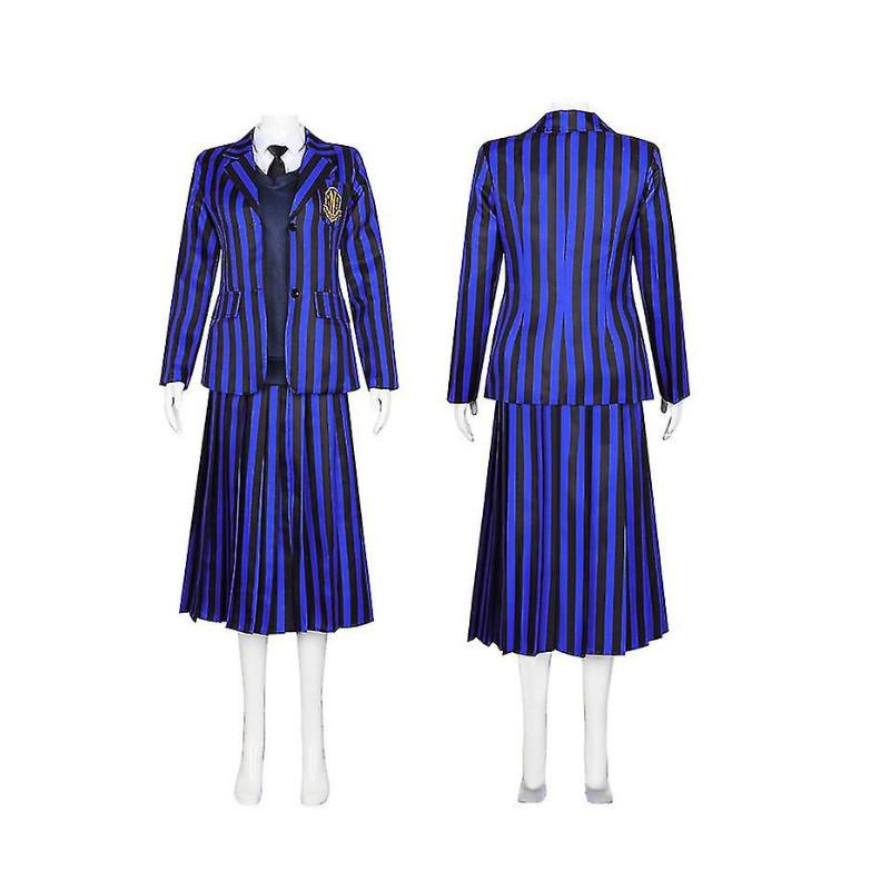 Halloween Wednesday Addams Role Playing Adult School Uniform Costume Set For Themed Events And Cosplay Fans