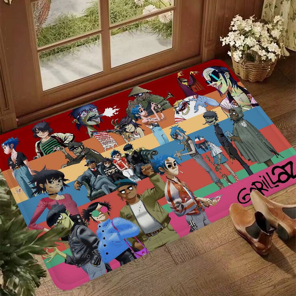 Группа G-Gorillaz Музыкальные Крутые Коврики для Комнаты Противоскользящие Впитывающие Воду Длинная Полоса Подушка Коврик для Спальни Бытовые Ковры