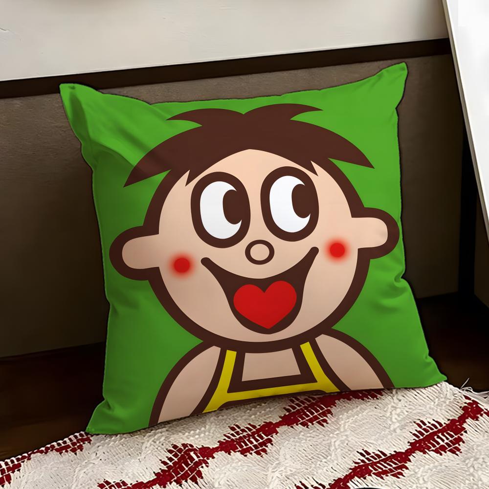 cartoon WWangzai Cushion Cover Reversible Soft Durable Pillow Cover Home Car MultiScene Use for Daily Comfort