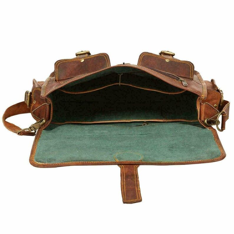 Сумка из кожи козы, винтажная натуральная сумка-мессенджер, коричневая мужская сумка для ноутбука, настоящая новинка