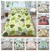 Family Bedding Single Double Bed Full Size Plant Printing Series Bedding Leaf Pattern Pillowcase and Quilt Cover Washable Home Decoration
